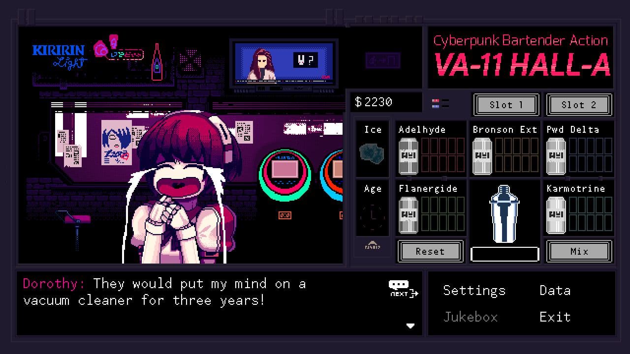 اسکرین‌شات بازی VA-11 Hall-A: Cyberpunk Bartender Action – تصویر 1
