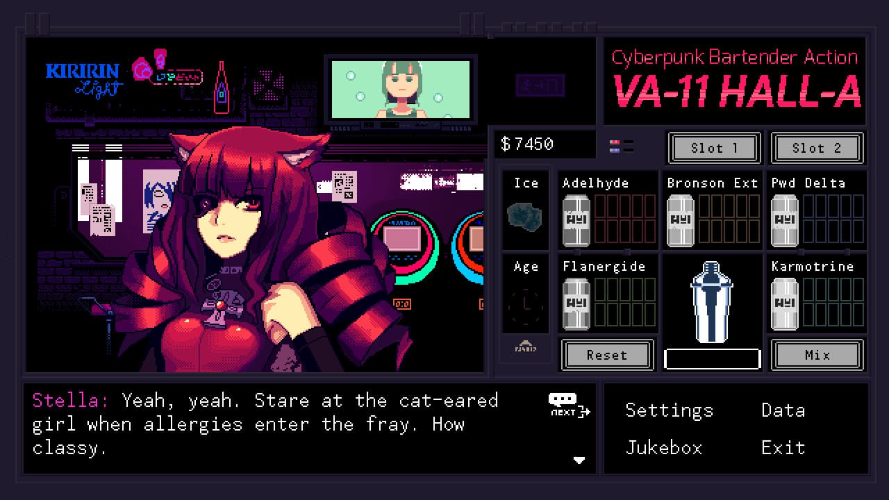 اسکرین‌شات بازی VA-11 Hall-A: Cyberpunk Bartender Action – تصویر 3