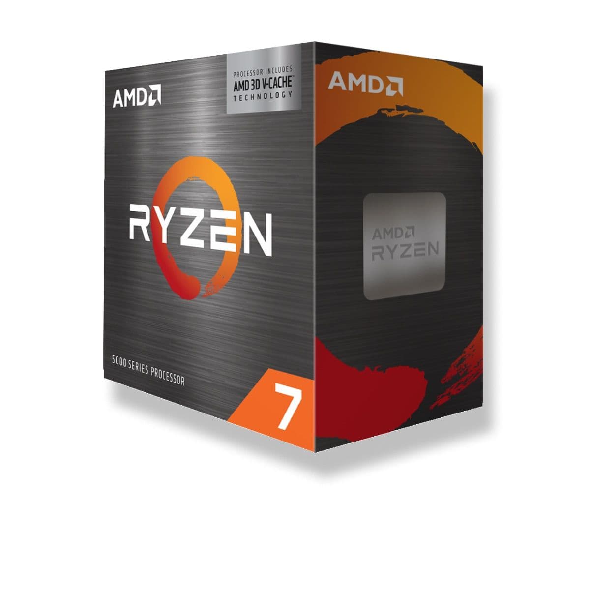 پردازنده AMD Ryzen 7 5800X3D با جعبهٔ رسمی؛ تصویر رسمی محصول