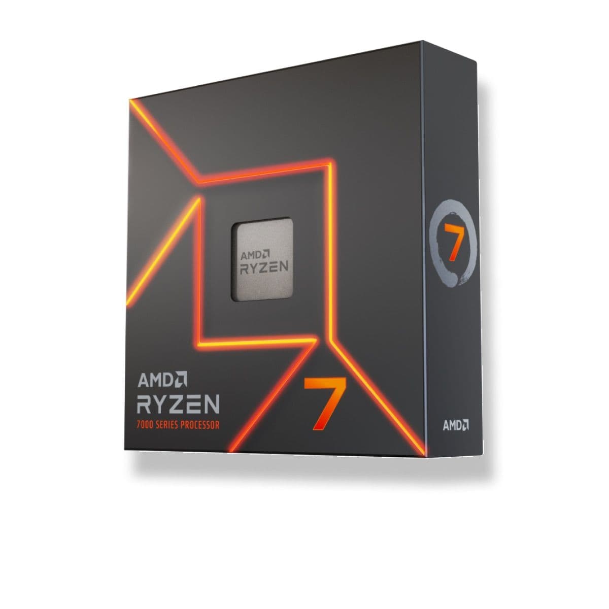 پردازنده AMD Ryzen 7 7700X با جعبهٔ رسمی؛ تصویر رسمی محصول