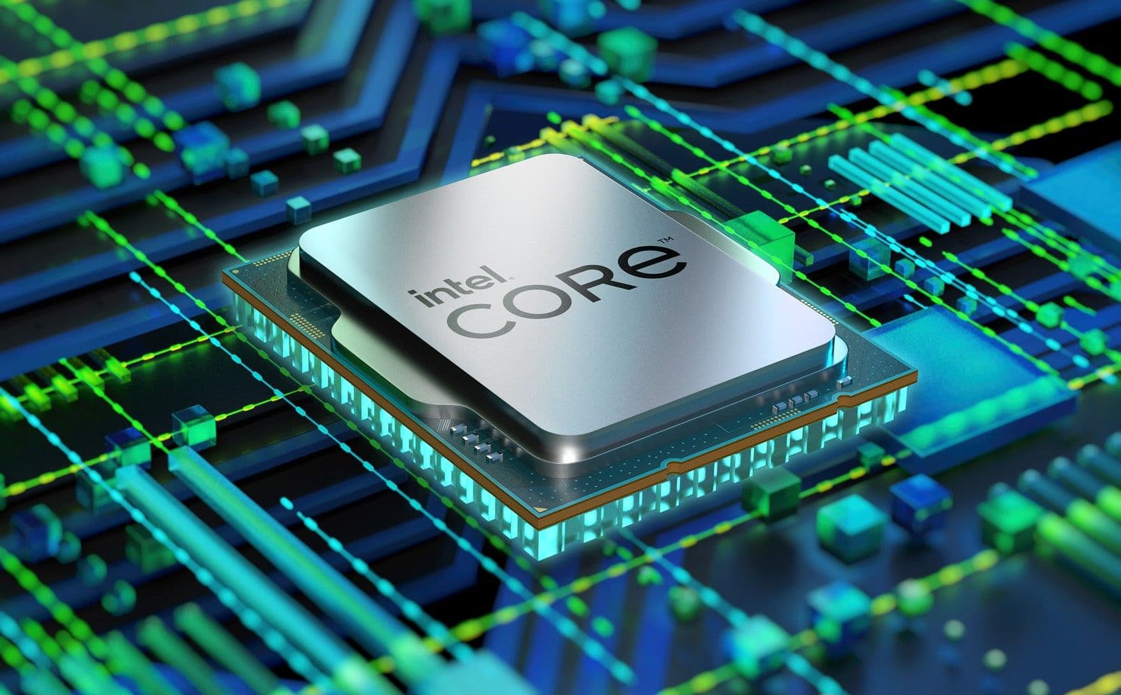 رندر رسمی پردازنده‌های دسکتاپ Intel Core نسل ۱۲ — تصویر سری، نه عکس اختصاصی این مدل