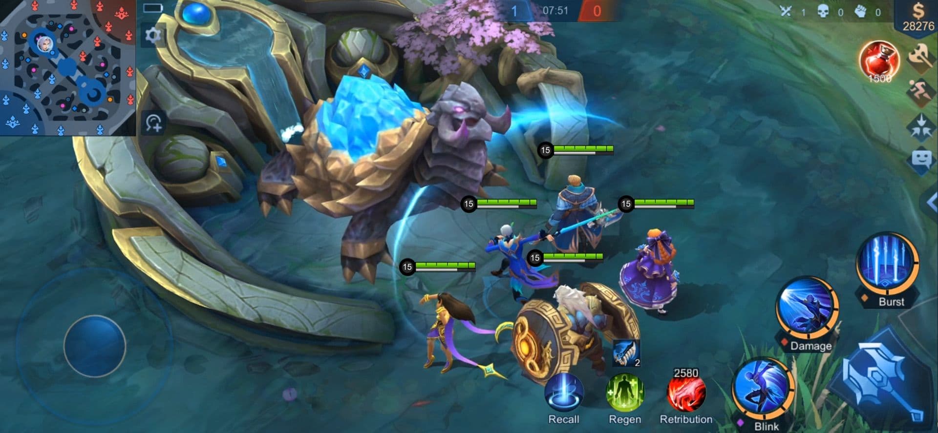نبرد تیمی کنار برج در Mobile Legends: Bang Bang؛ تصویر رسمی فروشگاه App Store